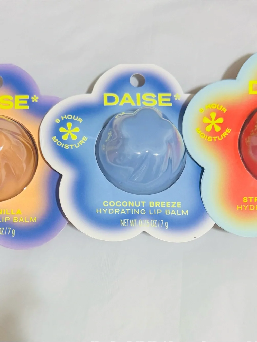 Brand New Daise Flower Lip Balm Hydrating Trio Set - 3 Flavors